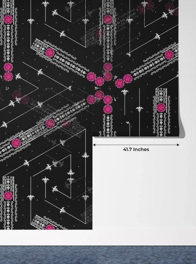 Digitally Design Wallpaper, Abstract Geometric Mural, Oversized Custom Size Wall Art, Non-Woven, Non-Adhesive, Modern Wall Paper, Removable