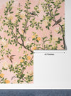 Garden of Peonies Wallpaper, Birds, Floral Mural, Oversized Custom Size Wall Art, Non-Woven, Non-Adhesive, Modern Wall Paper, Removable