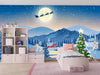 Christmas Wallpaper, Winter Landscape Mural, Oversized Custom Size Wall Art, Non-Woven, Non-Adhesive, Modern Wall Paper, Removable