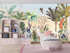 Chinoiserie Style Wallpaper, Birds, Plants Mural, Oversized Custom Size Wall Art, Non-Woven, Non-Adhesive, Modern Wall Paper, Removable