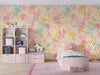 White Leaf Branches Wallpaper, Colorful Background Mural, Oversized Custom Size Wall Art, Non-Woven, Non-Adhesive, Modern Wall Paper, Removable