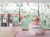 Cute Animals Wallpaper, Kids Mural, Oversized Custom Size Wall Art, Non-Woven, Non-Adhesive, Modern Wall Paper, Removable