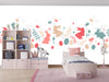 Colorful Bunnies Wallpaper, Seamless Pattern Mural, Oversized Custom Size Wall Art, Non-Woven, Non-Adhesive, Modern Wall Paper, Removable