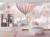 Kids Balloon Wallpaper, Animals Mural, Oversized Custom Size Wall Art, Non-Woven, Non-Adhesive, Modern Wall Paper, Removable