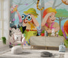 Children Wallpaper, Jungle Animals Mural, Oversized Custom Size Wall Art, Non-Woven, Non-Adhesive, Modern Wall Paper, Removable