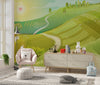 Countryside Wallpaper, Bright Nature Mural, Oversized Custom Size Wall Art, Non-Woven, Non-Adhesive, Modern Wall Paper, Removable