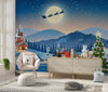 Christmas Wallpaper, Winter Landscape Mural, Oversized Custom Size Wall Art, Non-Woven, Non-Adhesive, Modern Wall Paper, Removable