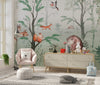 Cute Animals Wallpaper, Kids Mural, Oversized Custom Size Wall Art, Non-Woven, Non-Adhesive, Modern Wall Paper, Removable