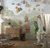 Cute Animals Wallpaper, Woodland Summer Mural, Oversized Custom Size Wall Art, Non-Woven, Non-Adhesive, Modern Wall Paper, Removable