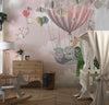 Kids Balloon Wallpaper, Animals Mural, Oversized Custom Size Wall Art, Non-Woven, Non-Adhesive, Modern Wall Paper, Removable