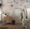 Fairy Unicorns Wallpaper, Moon, Clouds Mural, Oversized Custom Size Wall Art, Non-Woven, Non-Adhesive, Modern Wall Paper, Removable