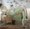 Forest Animals Wallpaper, Woodland Summer Mural, Oversized Custom Size Wall Art, Non-Woven, Non-Adhesive, Modern Wall Paper, Removable