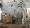 Misty Forest Wallpaper, Tropical Mural, Oversized Custom Size Wall Art, Non-Woven, Non-Adhesive, Modern Wall Paper, Removable
