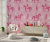 Pastel Pink Cowgirl Wallpaper, Western Seamless Pattern Mural, Oversized Custom Size Wall Art, Non-Woven, Non-Adhesive, Modern Wall Paper, Removable