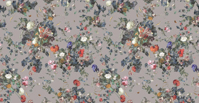Gray Large Peony Floral Wall Mural, Floral Flowers Wallpaper, Oversized Elegant Custom Size Wall Art, Non-Woven, Non-Pasted, Removable - Walloro High End Wallcoverings & More