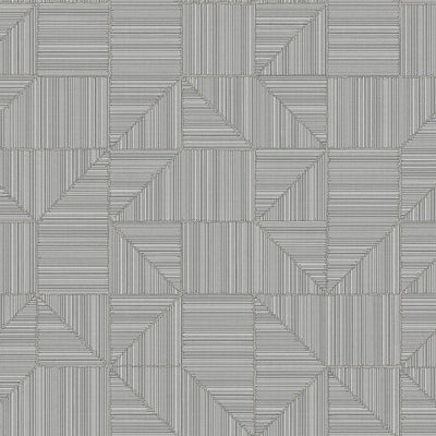 Gray Modern Geometric Shapes Wallpaper, Embossed Rich Textured Contemporary Wallcovering - Walloro High End Wallcoverings & More