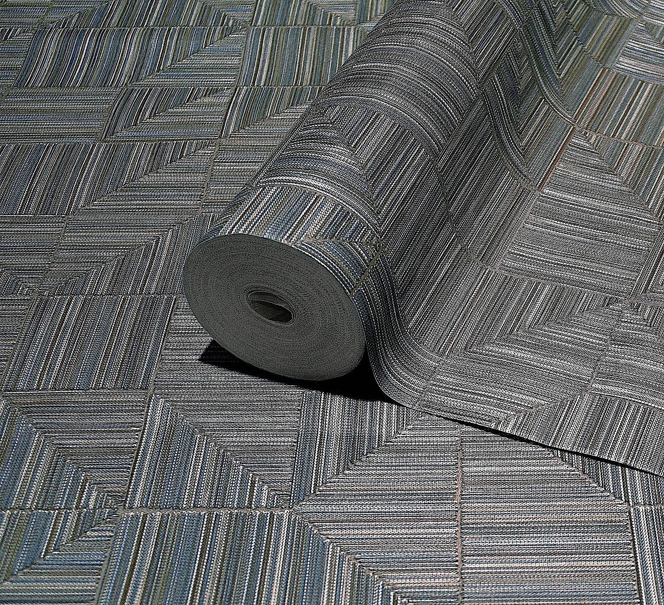 Green Modern Geometric Shapes Wallpaper, Embossed Rich Textured Contem ...