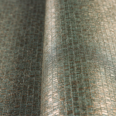 Green Shiny Metallic Modern Wallpaper, 3D Deep Embossed Abstract Geometric Patterns Wall Paper - Walloro High End Wallcoverings & More