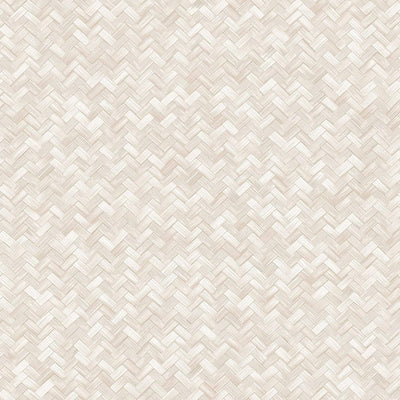 Jute Basket Weave Chevron Wallpaper, Cream 3D Deep Embossed Non-Woven Braided Geometric Pattern - Walloro High End Wallcoverings & More