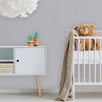 Kids Room Light Neutral Gray Textured Wallpaper, Boys Girls Bedroom Wallpaper, Nursery Wallpaper, 114 sq ft, Kids Bathroom Wallpaper - Walloro High End Wallcoverings & More