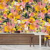 Oil Painted Floral Wallpaper, Seamless Pattern Mural, Oversized Custom Size Wall Art, Non-Woven, Non-Adhesive, Modern Wall Paper, Removable