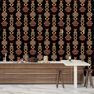 Vintage Design Wallpaper, Seamless Pattern Mural, Oversized Custom Size Wall Art, Non-Woven, Non-Adhesive, Modern Wall Paper, Removable