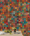 Colorful Vintage Floral and Mandala Elements Wallpaper, Seamless Pattern Mural, Oversized Custom Size Wall Art, Non-Woven, Non-Adhesive, Modern Wall Paper, Removable