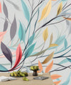 Elegant Floral Wallpaper, Seamless Pattern Mural, Oversized Custom Size Wall Art, Non-Woven, Non-Adhesive, Modern Wall Paper, Removable