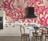 Summer Tropical Pink Wallpaper, Seamless Pattern Mural, Oversized Custom Size Wall Art, Non-Woven, Non-Adhesive, Modern Wall Paper, Removable