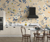 Watercolor Wildflowers Wallpaper, Seamless Pattern Mural, Oversized Custom Size Wall Art, Non-Woven, Non-Adhesive, Modern Wall Paper, Removable