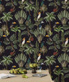 Exotic Plants and Birds Wallpaper, Forest Mural, Oversized Custom Size Wall Art, Non-Woven, Non-Adhesive, Modern Wall Paper, Removable