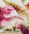 Colorful Feathers Wallpaper, White Background Mural, Oversized Custom Size Wall Art, Non-Woven, Non-Adhesive, Modern Wall Paper, Removable