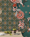 Patchwork Floral Pattern Wallpaper, Paisley and Indian Flowers Mural, Oversized Custom Size Wall Art, Non-Woven, Non-Adhesive, Modern Wall Paper, Removable