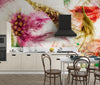 Colorful Feathers Wallpaper, White Background Mural, Oversized Custom Size Wall Art, Non-Woven, Non-Adhesive, Modern Wall Paper, Removable