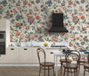 Vintage Flowers Wallpaper, Ethnic Mural, Oversized Custom Size Wall Art, Non-Woven, Non-Adhesive, Modern Wall Paper, Removable