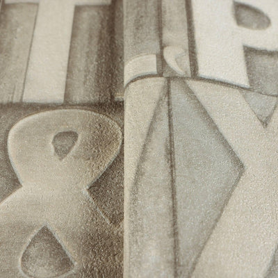 Letters Wallpaper, Rich Textured Wallcovering, Traditional, Light Color, Extra Large 114 sq ft Roll, Washable, Alphabet Wallpaper - Walloro High End Wallcoverings & More