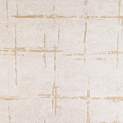 Light Beige Abstract Metallic Lines Wallpaper, 3D Deep Embosed Silver Gold Rustic Geometric Interior Decor - Walloro High End Wallcoverings & More