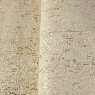 Light Beige Cork Textured Wallpaper, Wood Tree Bark Grain Design Stylish Realistic Wallcovering - Walloro High End Wallcoverings & More