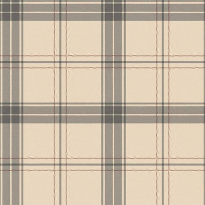 Light Beige Large Plaid Textured Wallpaper, Tartan Fabric Pattern Classical Modern Non-Pasted Wallcovering - Walloro High End Wallcoverings & More