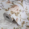 Light Purple Timeless Floral Embossed Rose Wallpaper, Flocked Vivid Color Rose Flowers Pattern - Walloro High End Wallcoverings & More