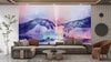 Touching Hands Wallpaper, Dark Violet Mural, Oversized Custom Size Wall Art, Non-Woven, Non-Adhesive, Modern Wall Paper, Removable