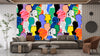 Colorful Diversed People Crowd Wallpaper, Seamless Pattern Mural, Oversized Custom Size Wall Art, Non-Woven, Non-Adhesive, Modern Wall Paper, Removable