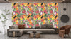 Cute Monkey, Exotic Fruits Wallpaper, Seamless Pattern Mural, Oversized Custom Size Wall Art, Non-Woven, Non-Adhesive, Modern Wall Paper, Removable