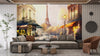 Spring in Paris Wallpaper, Eiffel Tower Mural, Oversized Custom Size Wall Art, Non-Woven, Non-Adhesive, Modern Wall Paper, Removable