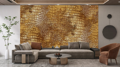 Crocodile Skin Wallpaper, Seamless Pattern Mural, Oversized Custom Size Wall Art, Non-Woven, Non-Adhesive, Modern Wall Paper, Removable