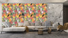 Cute Monkey, Exotic Fruits Wallpaper, Seamless Pattern Mural, Oversized Custom Size Wall Art, Non-Woven, Non-Adhesive, Modern Wall Paper, Removable