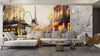 Spring in Paris Wallpaper, Eiffel Tower Mural, Oversized Custom Size Wall Art, Non-Woven, Non-Adhesive, Modern Wall Paper, Removable