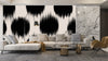 Black Brush Strokes Wallpaper, Seamless Pattern Mural, Oversized Custom Size Wall Art, Non-Woven, Non-Adhesive, Modern Wall Paper, Removable