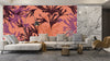 Hand Drawn Leaf Wallpaper, Seamless Pattern Mural, Oversized Custom Size Wall Art, Non-Woven, Non-Adhesive, Modern Wall Paper, Removable