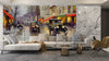 Old Town Wallpaper, Watercolor Mural, Oversized Custom Size Wall Art, Non-Woven, Non-Adhesive, Modern Wall Paper, Removable